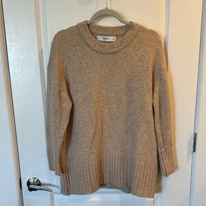 Zara Women's Beige Crew Neck Sweater